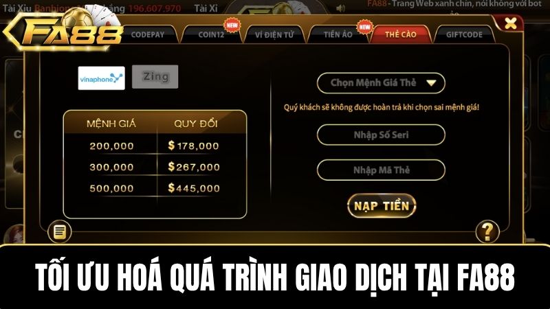 Giới thiệu FA88 quá trình giao dịch